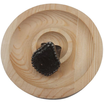 Bague Tourmaline Adaptable Argenté Antique et Stannum