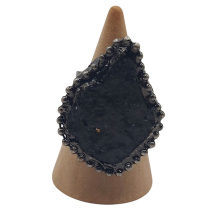 Bague Tourmaline Adaptable Argenté Antique et Stannum