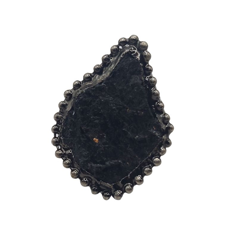 Bague Tourmaline Adaptable Argenté Antique et Stannum