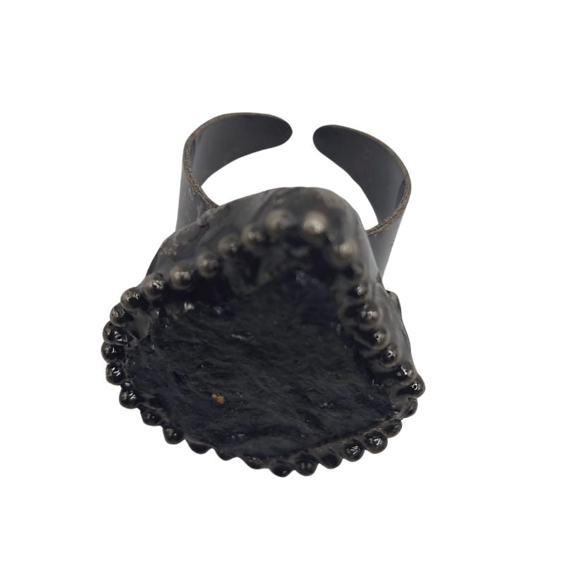 Bague Tourmaline Adaptable Argenté Antique et Stannum