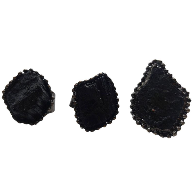 Bague Tourmaline Adaptable Argenté Antique et Stannum