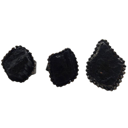 Bague Tourmaline Adaptable Argenté Antique et Stannum