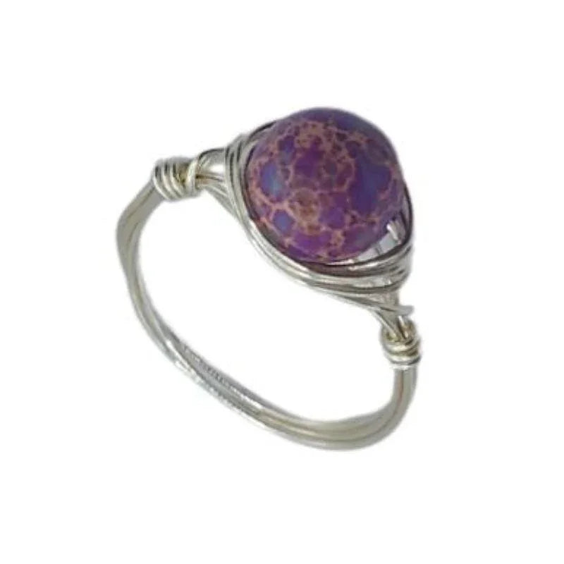 Bague en Pierre Naturelle - Turquoise Violette - Litho Natura