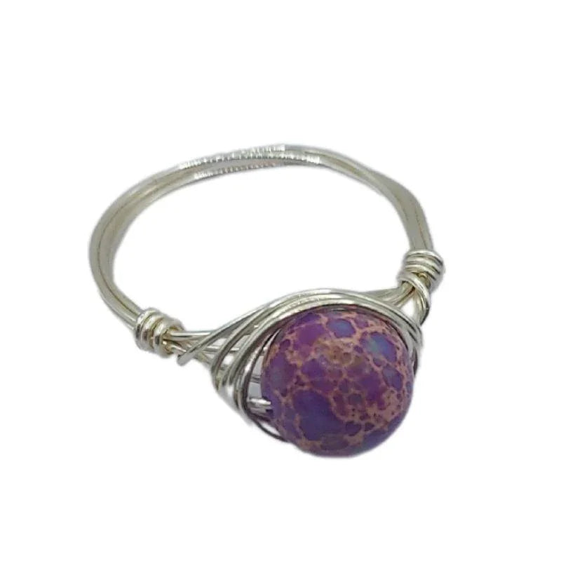 Bague en Pierre Naturelle - Turquoise Violette - Litho Natura