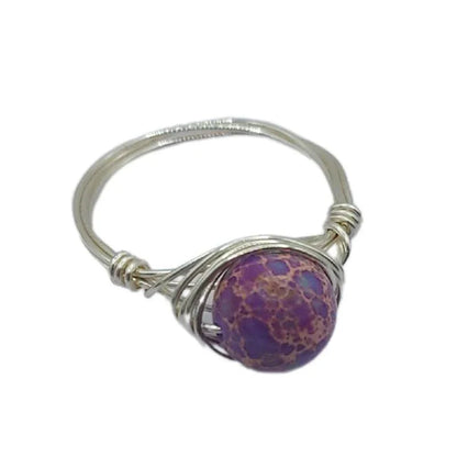 Bague en Pierre Naturelle - Turquoise Violette - Litho Natura