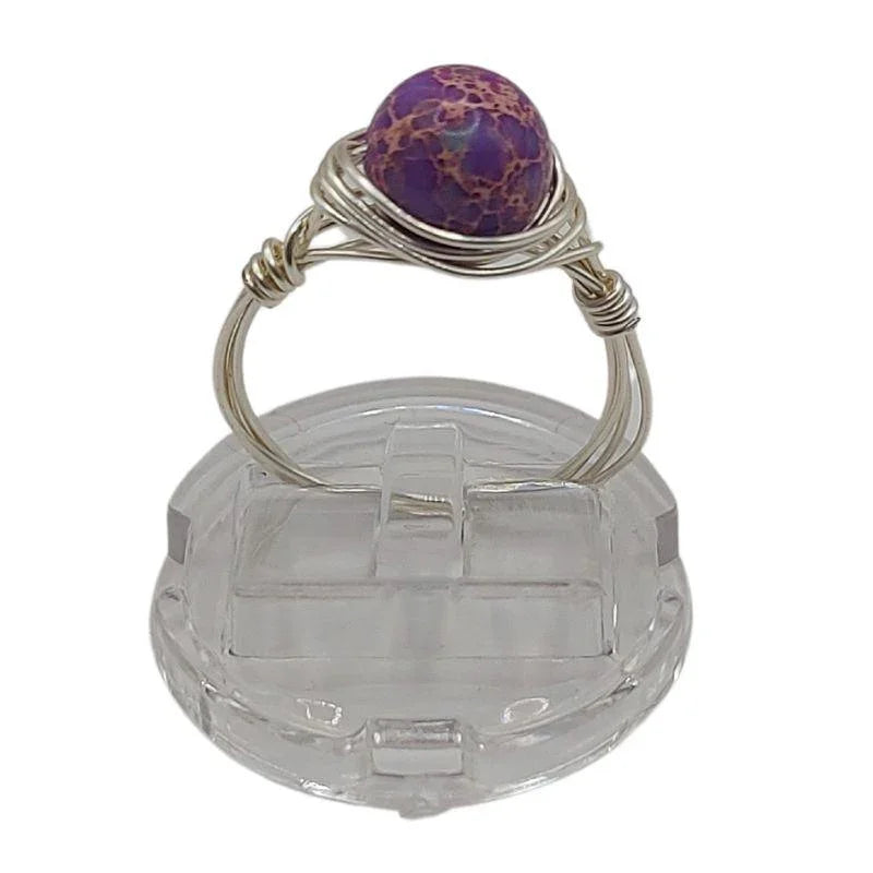 Bague en Pierre Naturelle - Turquoise Violette - Litho Natura