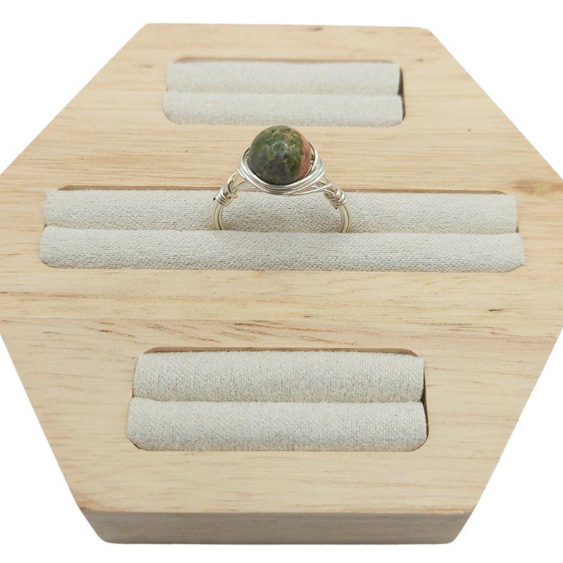 Bague en Pierre Naturelle - l'Unakite - Litho Natura