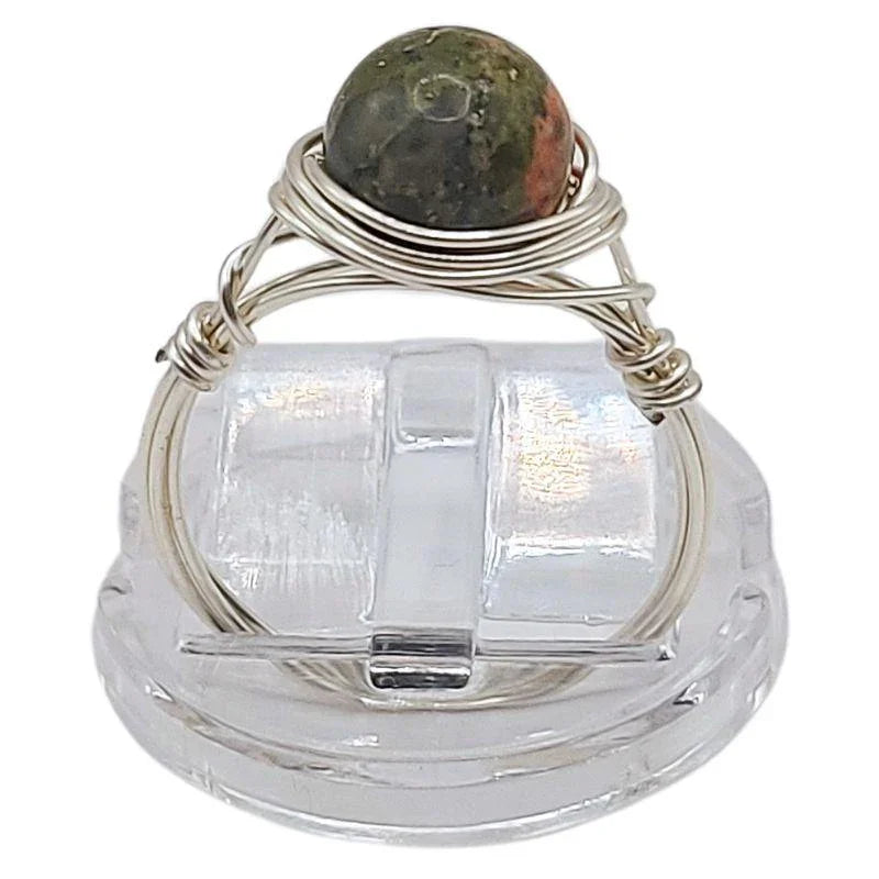 Bague en Pierre Naturelle - l'Unakite - Litho Natura