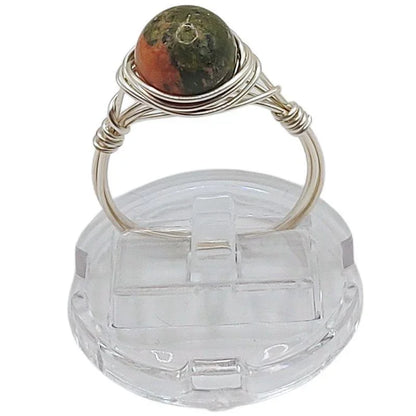 Bague en Pierre Naturelle - l'Unakite - Litho Natura