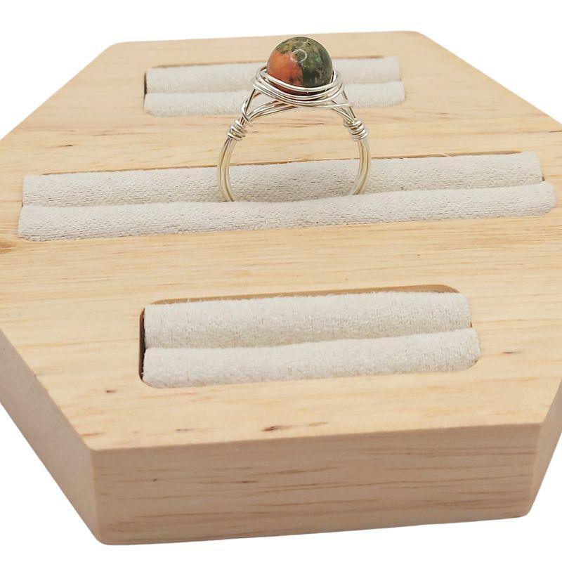 Bague en Pierre Naturelle - l'Unakite - Litho Natura