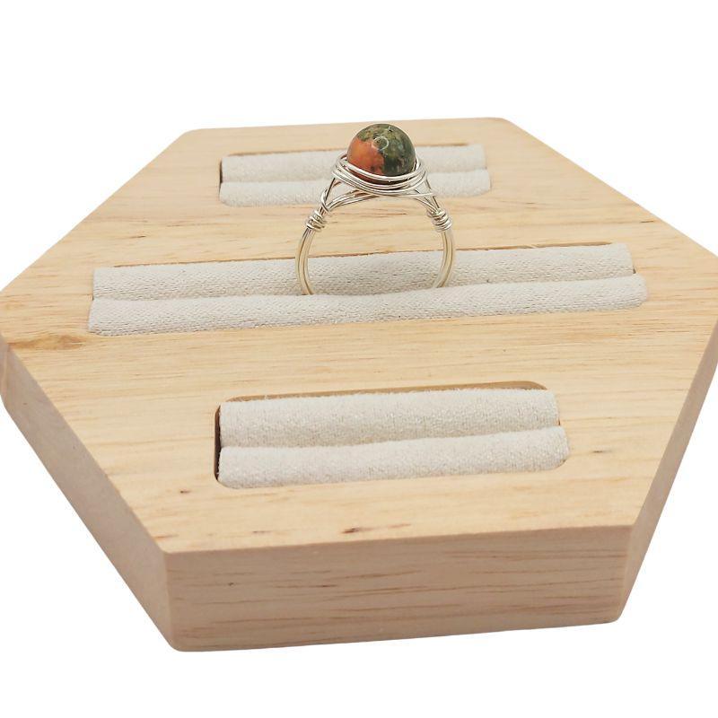 Bague en Pierre Naturelle - l'Unakite - Litho Natura