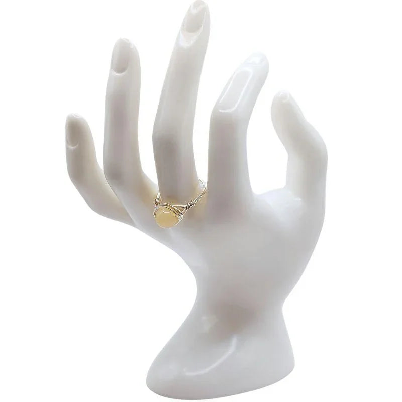 Bague en Pierre Naturelle - Jade Jaune - Litho Natura