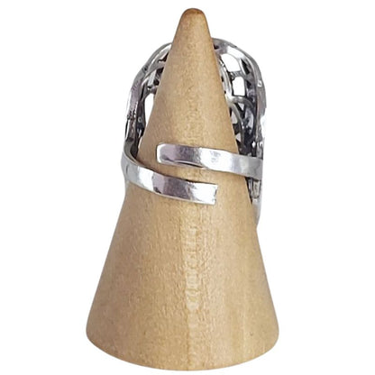 Bague graine de vie couleur argent améthyste