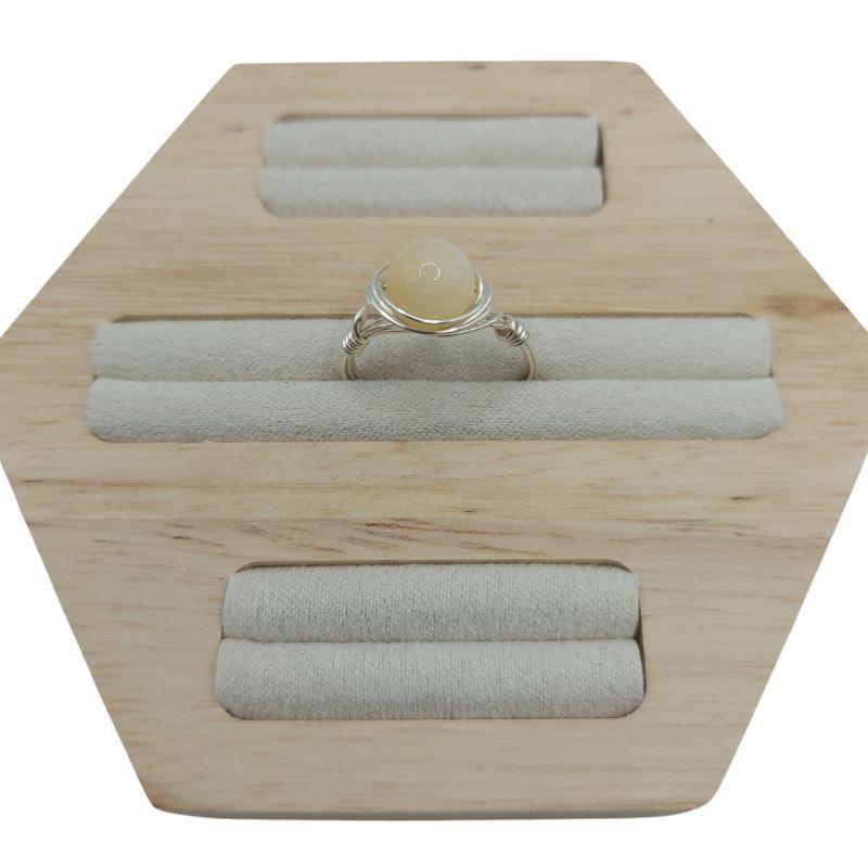 Bague en Pierre Naturelle - Jade Jaune - Litho Natura