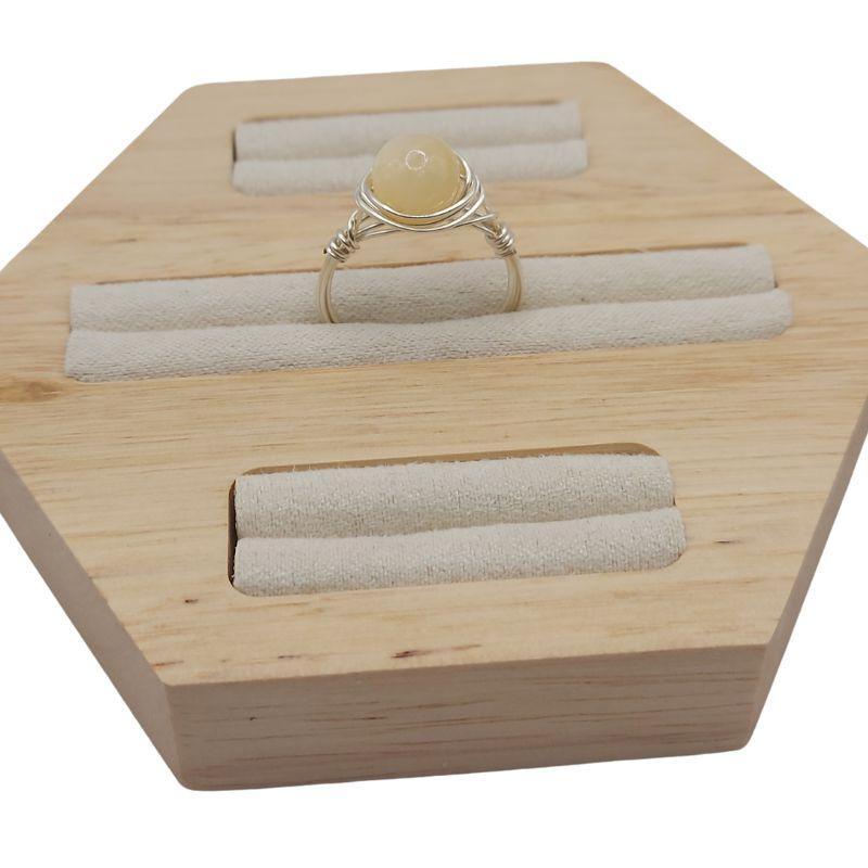 Bague en Pierre Naturelle - Jade Jaune - Litho Natura