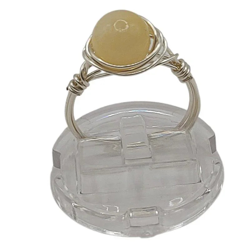 Bague en Pierre Naturelle - Jade Jaune - Litho Natura