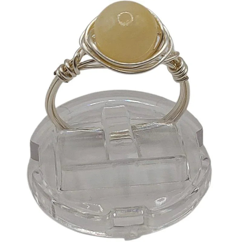 Bague en Pierre Naturelle - Jade Jaune - Litho Natura