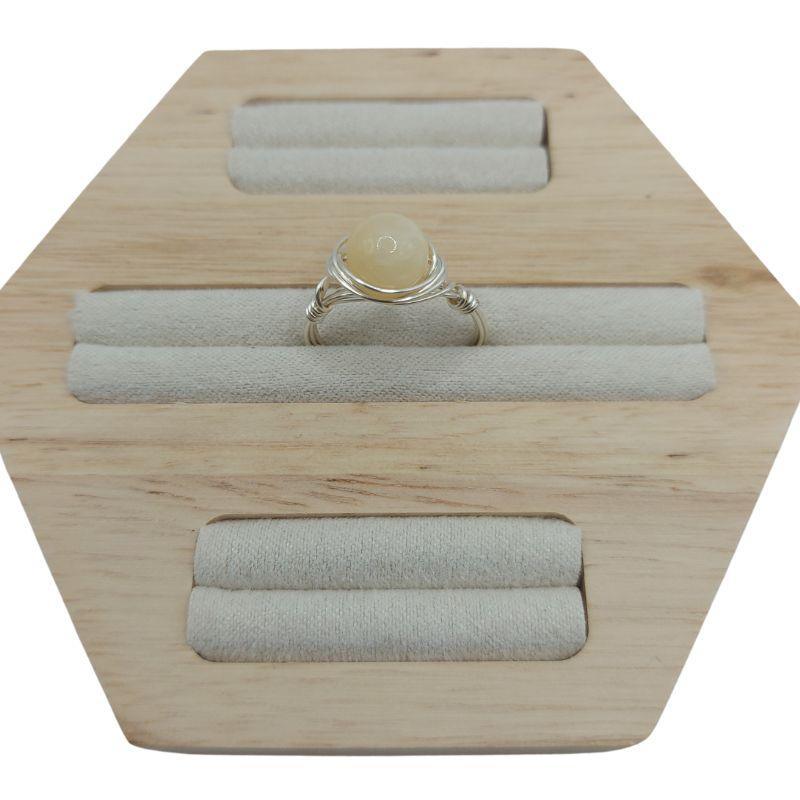 Bague en Pierre Naturelle - Jade Jaune - Litho Natura