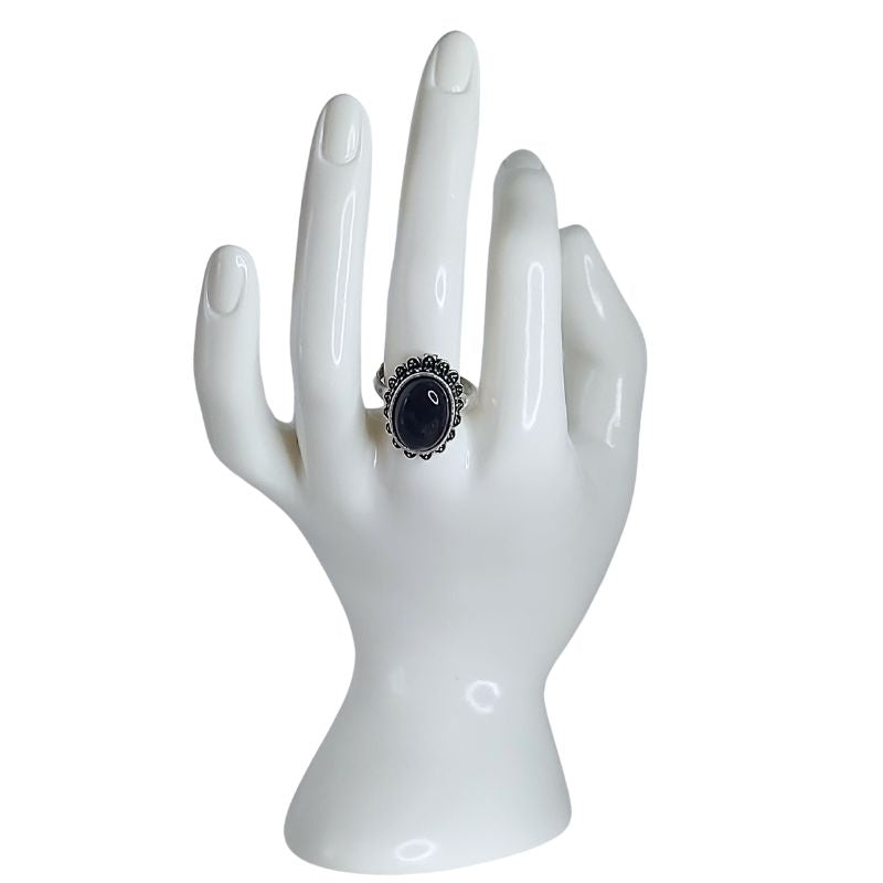 Bague avec tourmaline noire