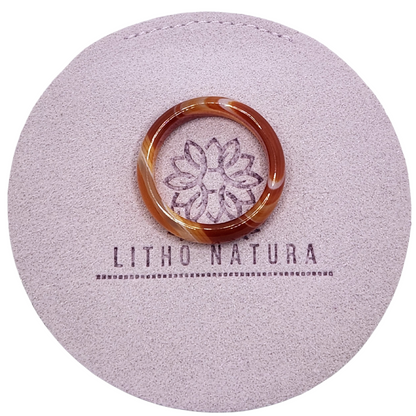 💍 Bague en Agate Orange – Rayonnement & Créativité ☀️