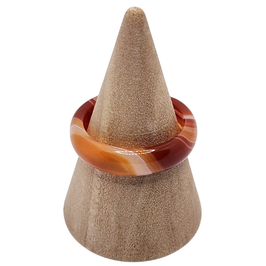 💍 Bague en Agate Orange – Rayonnement & Créativité ☀️