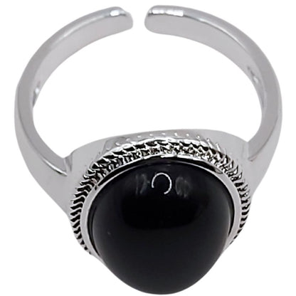 Bague en Argent Mixte - Onyx Noir