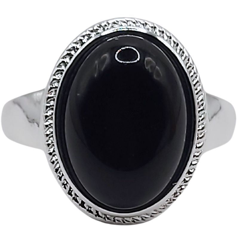 Bague en Argent Mixte - Onyx Noir