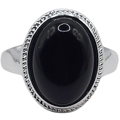 Bague en Argent Mixte - Onyx Noir