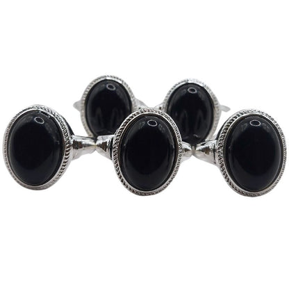 Bague en Argent Mixte - Onyx Noir