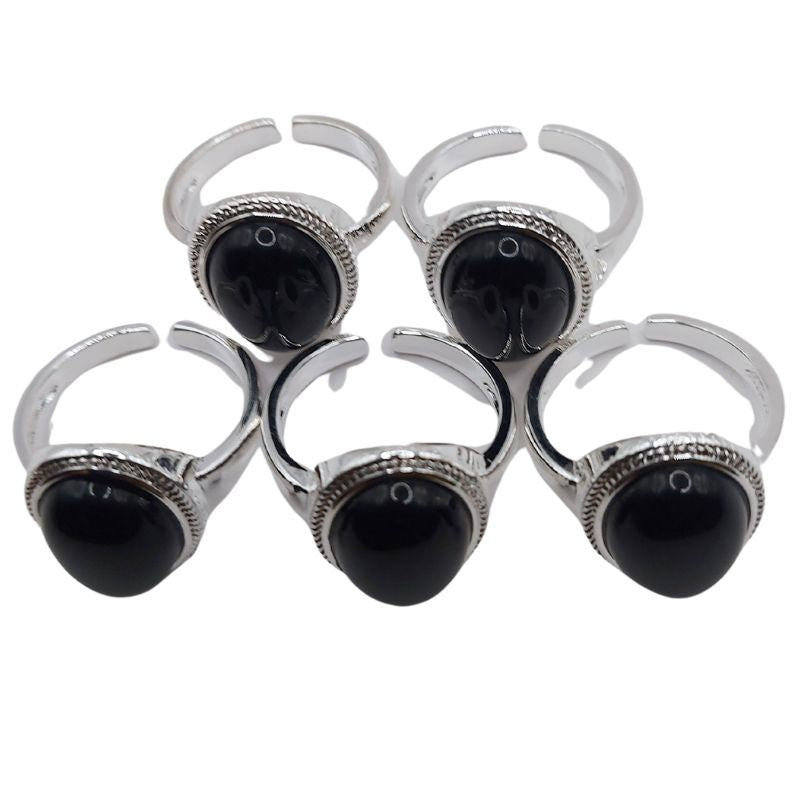 Bague en Argent Mixte - Onyx Noir