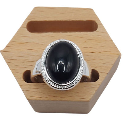 Bague en Argent Mixte - Onyx Noir