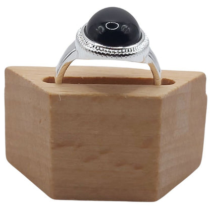 Bague en Argent Mixte - Onyx Noir