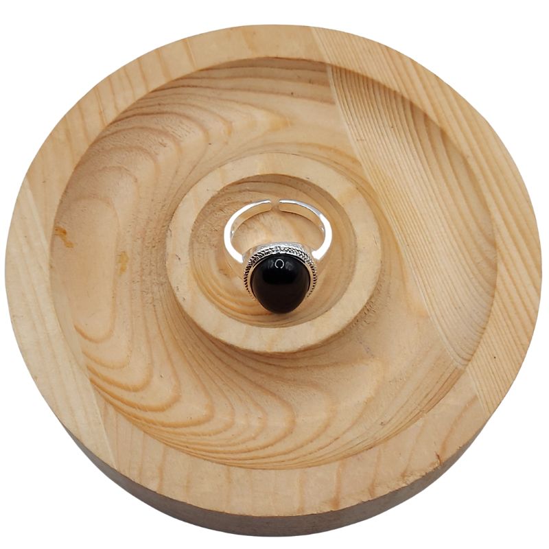 Bague en Argent Mixte - Onyx Noir