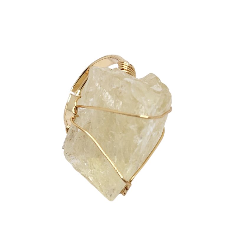 Bague en Citrine Brute – Rayonnement et Énergie Positive