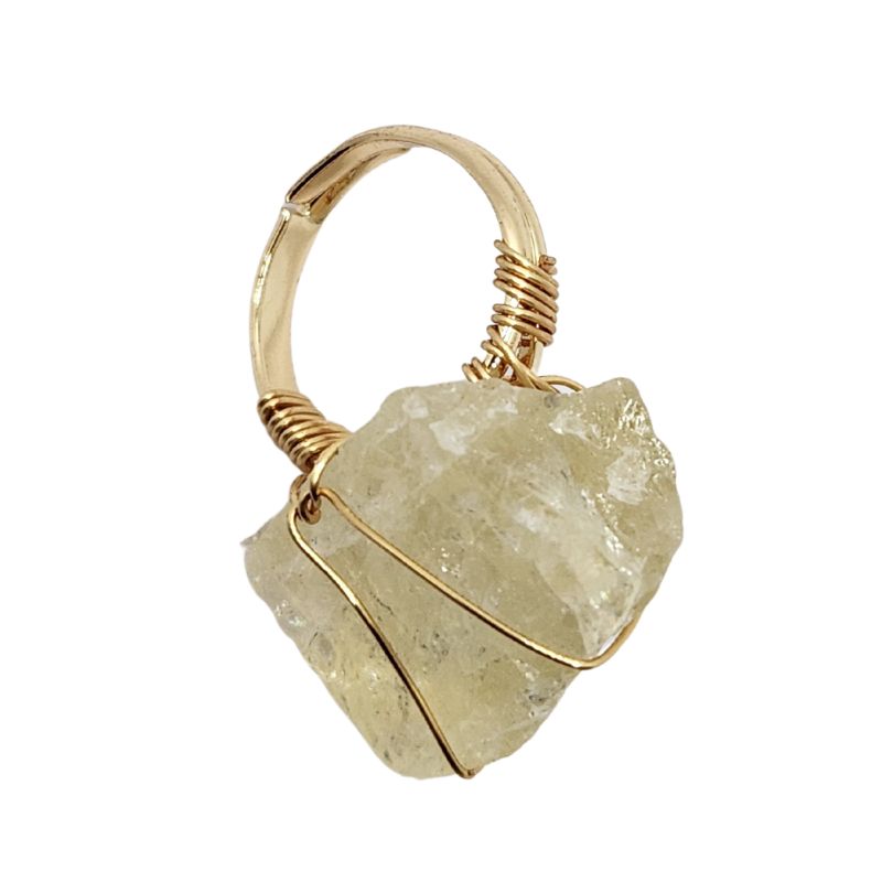 Bague en Citrine Brute – Rayonnement et Énergie Positive