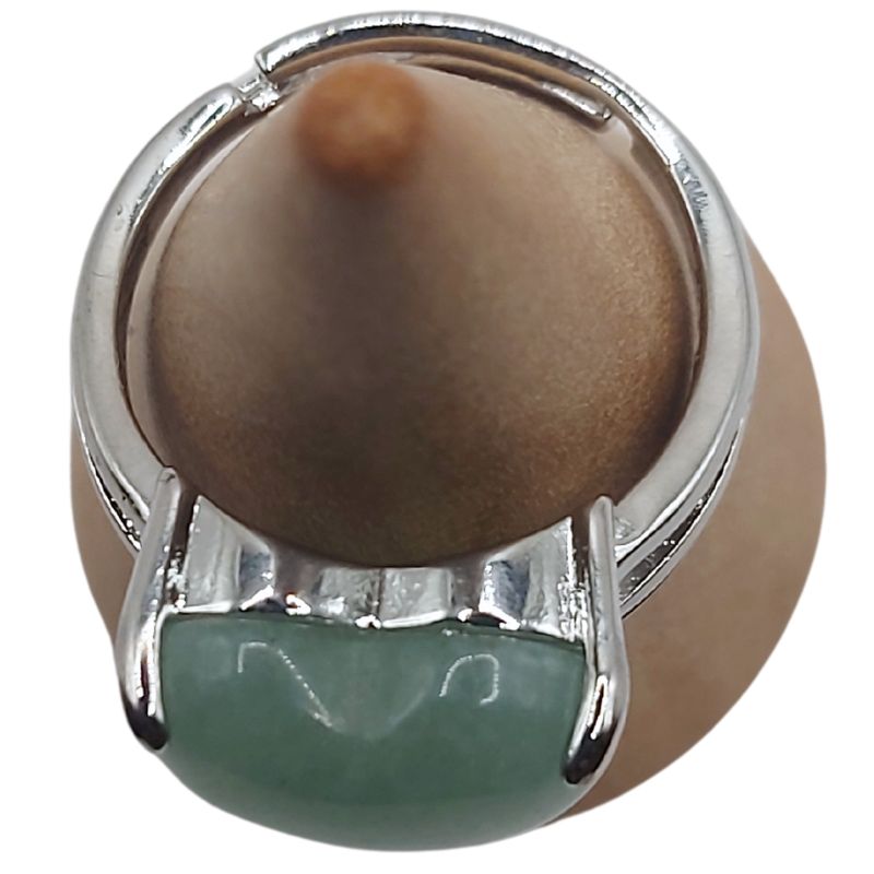 Bague en Cœur Ajustable - Aventurine Verte