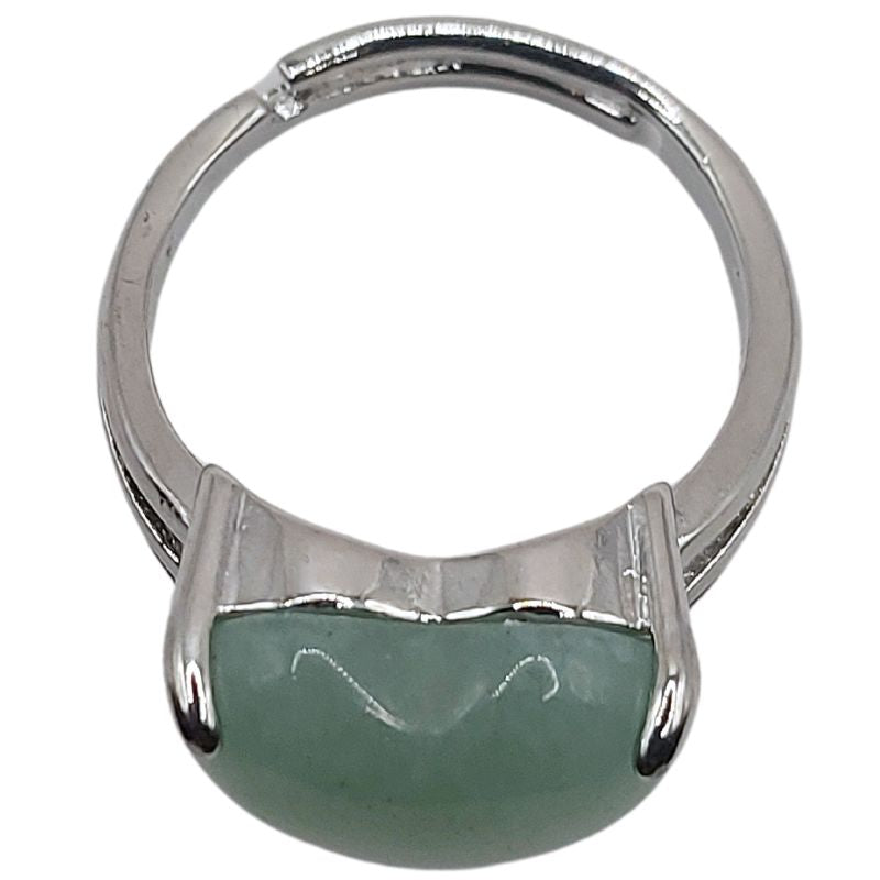 Bague en Cœur Ajustable - Aventurine Verte