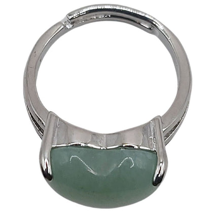 Bague en Cœur Ajustable - Aventurine Verte