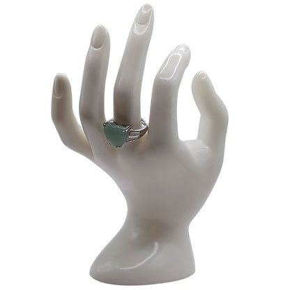 Bague en Cœur Ajustable - Aventurine Verte