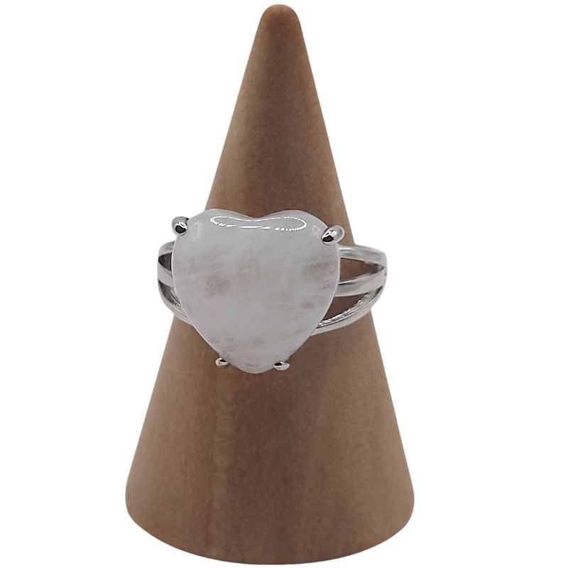 Bague en Cœur Ajustable - Cristal de Roche