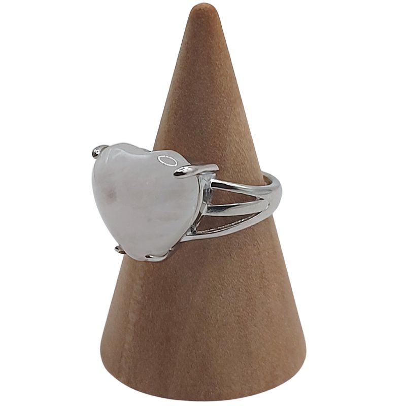 Bague en Cœur Ajustable - Cristal de Roche