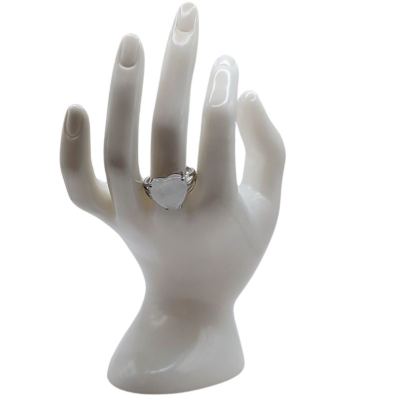 Bague en Cœur Ajustable - Cristal de Roche