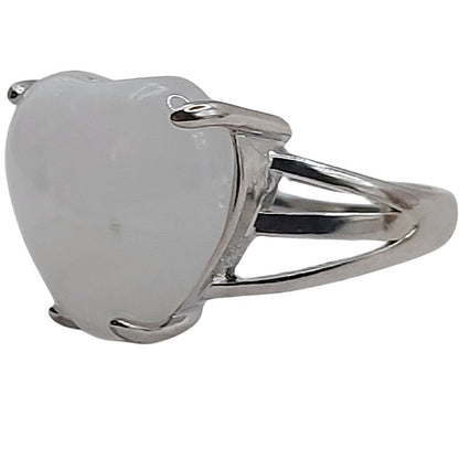 Bague en Cœur Ajustable - Cristal de Roche