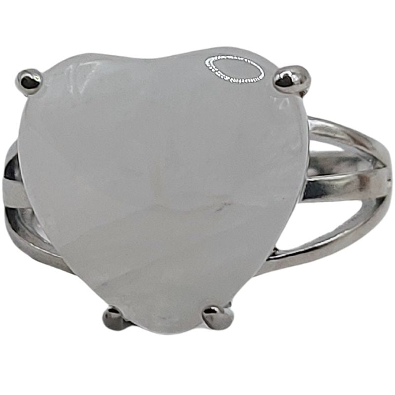 Bague en Cœur Ajustable - Cristal de Roche