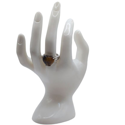 Bague en Cœur Ajustable - Œil de Tigre