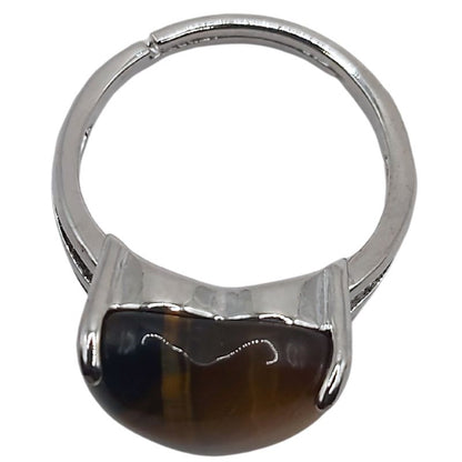 Bague en Cœur Ajustable - Œil de Tigre