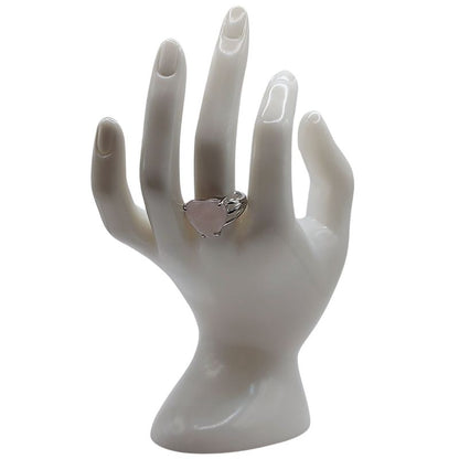 Bague en Cœur Ajustable - Quartz Rose