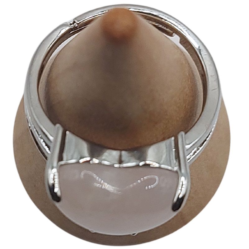 Bague en Cœur Ajustable - Quartz Rose