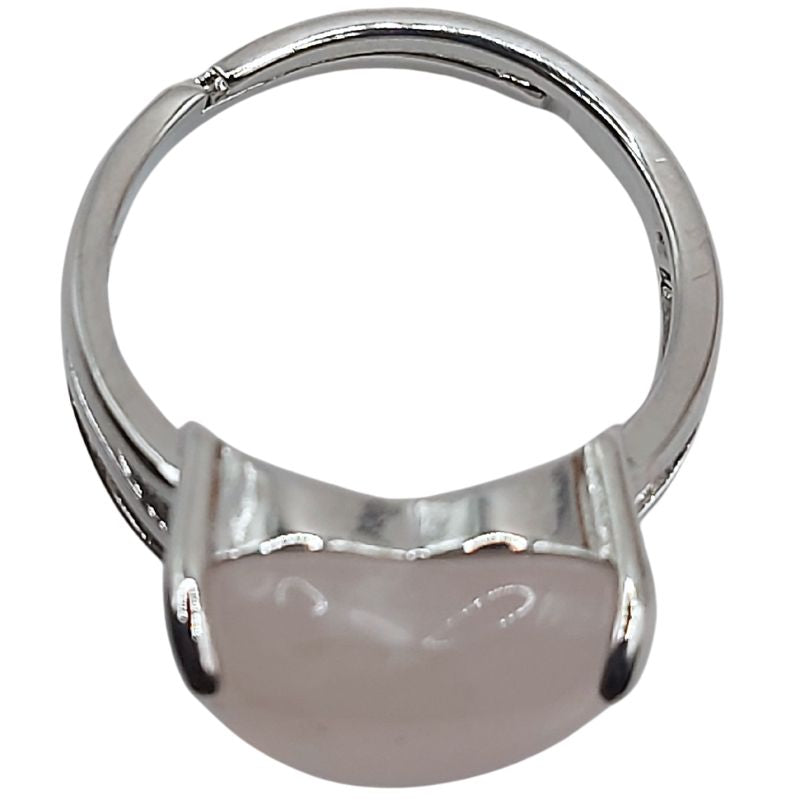 Bague en Cœur Ajustable - Quartz Rose