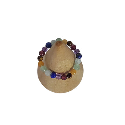 Bague Élastique en Pierres des 7 Chakras